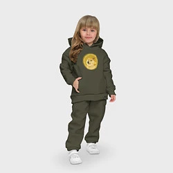 Детский костюм оверсайз Иронизирующая монета с Доге, цвет: хаки — фото 2
