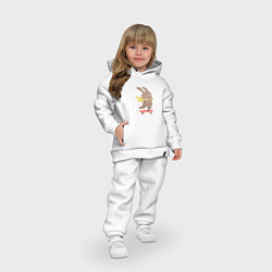 Детский костюм оверсайз Зайчик на самокате, цвет: белый — фото 2