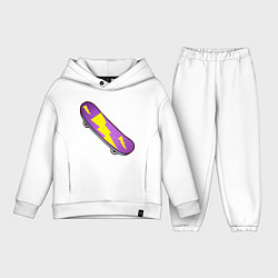 Детский костюм оверсайз Скейтборд с молнией, цвет: белый
