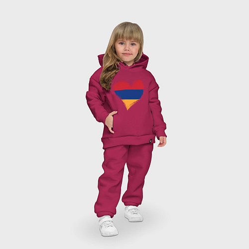 Детский костюм оверсайз Сердце - Армения / Маджента – фото 3