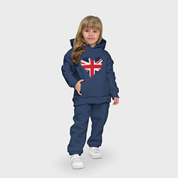 Детский костюм оверсайз Сердце - Британия, цвет: тёмно-синий — фото 2