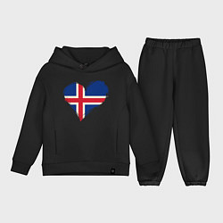 Детский костюм оверсайз Сердце - Исландия, цвет: черный
