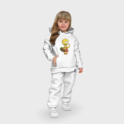 Детский костюм оверсайз Lisa Simpson с гусеницей на даче, цвет: белый — фото 2