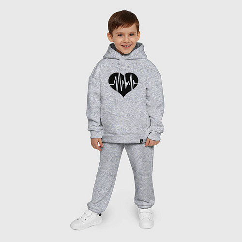 Детский костюм оверсайз Кардиограмма сердца / Меланж – фото 4