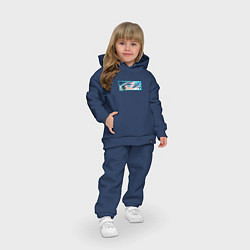 Детский костюм оверсайз Венти: Геншин-бокс лого, цвет: тёмно-синий — фото 2