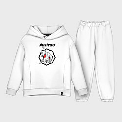 Детский костюм оверсайз Jiujitsu throw logo, цвет: белый