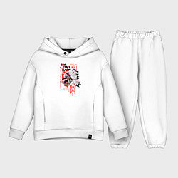 Детский костюм оверсайз Одинокий волк индеец, цвет: белый