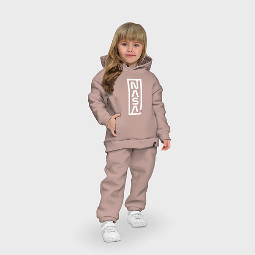 Детский костюм оверсайз Наса - logo / Пыльно-розовый – фото 3