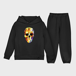 Детский костюм оверсайз Color skull - sketch, цвет: черный