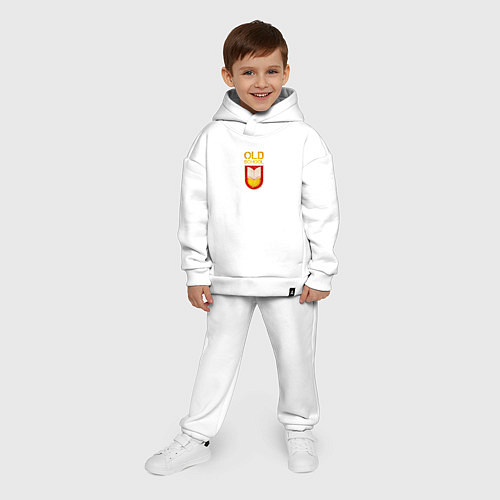 Детский костюм оверсайз Old School emblem / Белый – фото 4