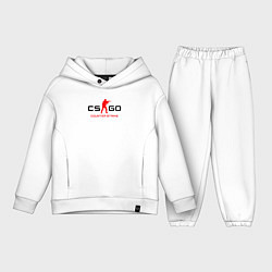 Детский костюм оверсайз Counter Strike логотип, цвет: белый