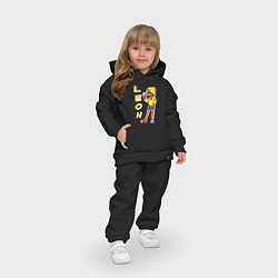 Детский костюм оверсайз Леон из Бравл Старс фан арт, цвет: черный — фото 2