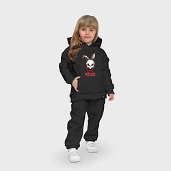 Детский костюм оверсайз Адский кролик, бро, хэппи кристмас, цвет: черный — фото 2