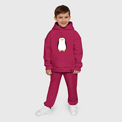 Детский костюм оверсайз Красивый пингвин, цвет: маджента — фото 2