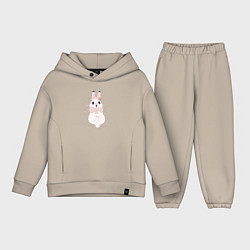 Детский костюм оверсайз Cute white rabbit, цвет: миндальный