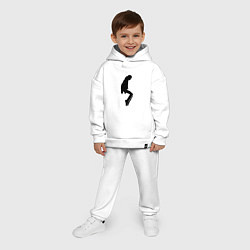 Детский костюм оверсайз Силуэт Майкла Джексона - Minimalism, цвет: белый — фото 2