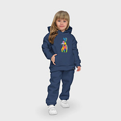 Детский костюм оверсайз Кролик в стиле поп-арт, цвет: тёмно-синий — фото 2