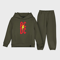 Детский костюм оверсайз AC DC logo, цвет: хаки