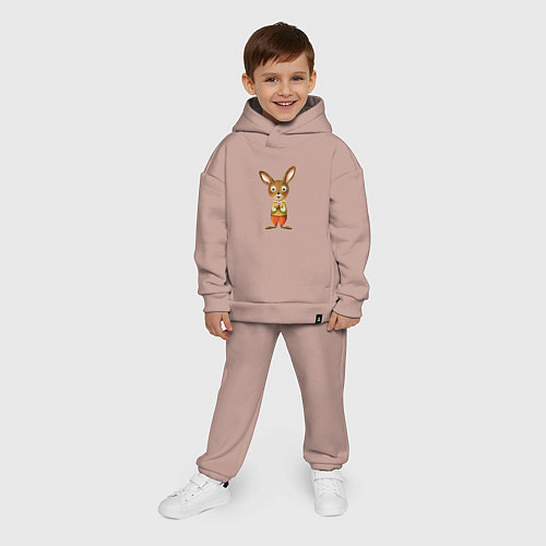 Детский костюм оверсайз Кролик мягкий / Пыльно-розовый – фото 4