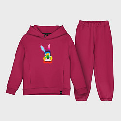 Детский костюм оверсайз Поп-арт кролик, цвет: маджента