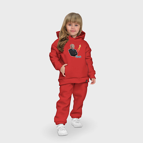 Детский костюм оверсайз Stonks / Красный – фото 3