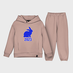 Детский костюм оверсайз 2023 силуэт кролика синий