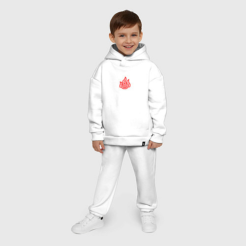 Детский костюм оверсайз Рисованный символ народа огня / Белый – фото 4