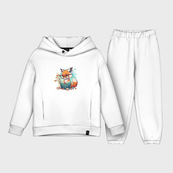 Детский костюм оверсайз Умный лисёнок, цвет: белый