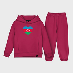 Детский костюм оверсайз Сердце Азербайджана, цвет: маджента