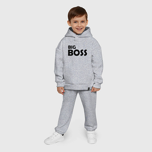 Детский костюм оверсайз Большой босс - темная / Меланж – фото 4