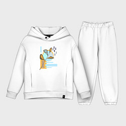 Детский костюм оверсайз Минималистский абстрактный рисунок, цвет: белый