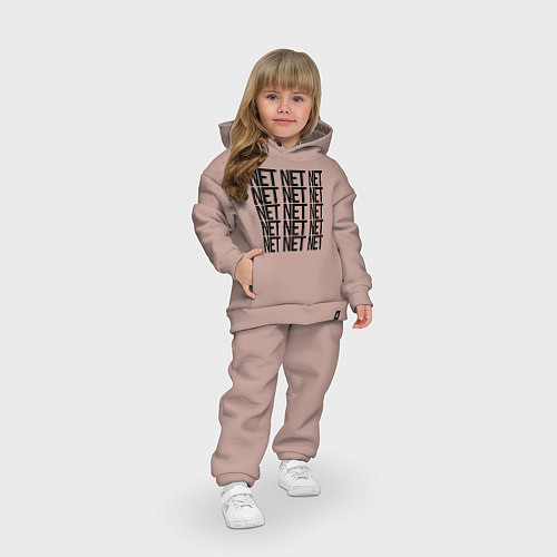 Детский костюм оверсайз NET / Пыльно-розовый – фото 3
