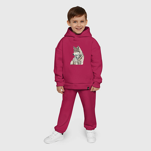 Детский костюм оверсайз Серая волчица / Маджента – фото 4