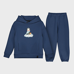 Детский костюм оверсайз Пингвин на облаке, цвет: тёмно-синий