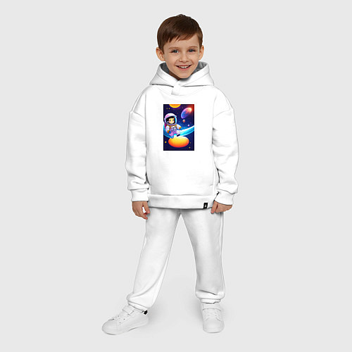 Детский костюм оверсайз Мультяшный астронавт / Белый – фото 4