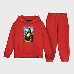 Детский костюм оверсайз Mona Lisa - cyberpunk - neural network, цвет: красный