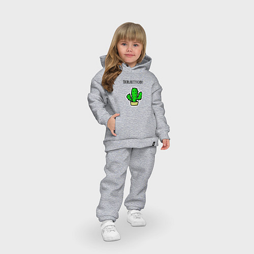 Детский костюм оверсайз Зеленый кактус / Меланж – фото 3