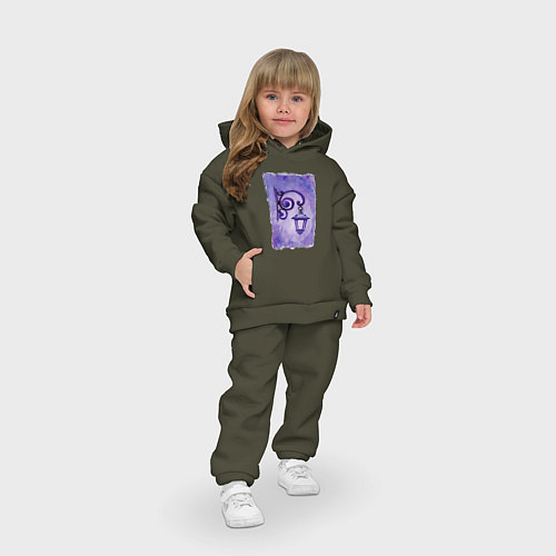 Детский костюм оверсайз Фиолетовый уличный фонарь / Хаки – фото 3