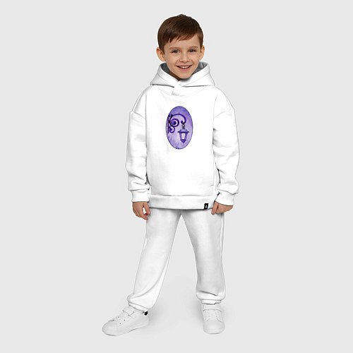 Детский костюм оверсайз Фиолетовый фонарь в рамке / Белый – фото 4