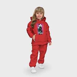 Детский костюм оверсайз Панда - модный чувак, цвет: красный — фото 2