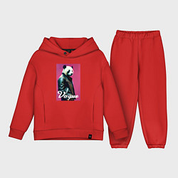 Детский костюм оверсайз Панда - модный чувак, цвет: красный