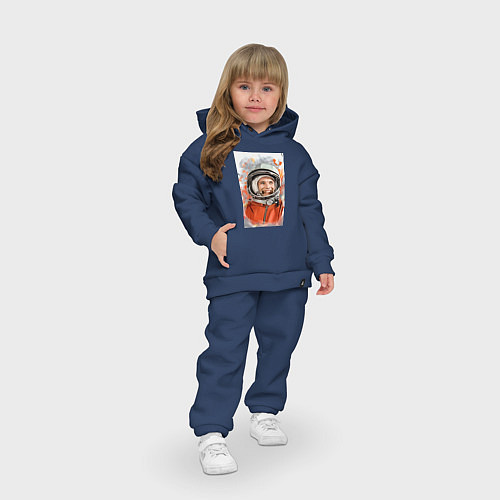 Детский костюм оверсайз Гагарин арт / Тёмно-синий – фото 3