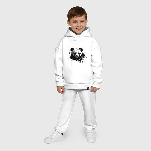 Детский костюм оверсайз Мишка панда / Белый – фото 4