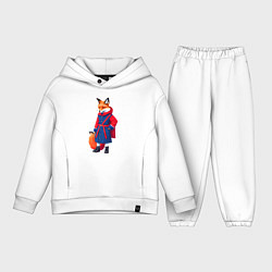Детский костюм оверсайз Модная лисичка - нейросеть, цвет: белый