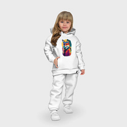 Детский костюм оверсайз Лисица на фоне звёздного неба - нейросеть, цвет: белый — фото 2
