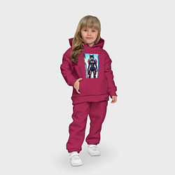 Детский костюм оверсайз Молодая кисуля - киберпанк - нейросеть, цвет: маджента — фото 2