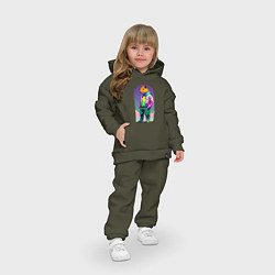 Детский костюм оверсайз Модный капибара - нейросеть, цвет: хаки — фото 2