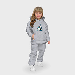 Детский костюм оверсайз Team Aster logo, цвет: меланж — фото 2