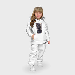 Детский костюм оверсайз Skeleton cyberpunk - hieroglyphs - neural network, цвет: белый — фото 2