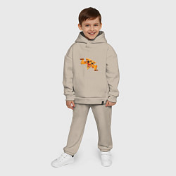 Детский костюм оверсайз Пицца с куринными крылышками, цвет: миндальный — фото 2